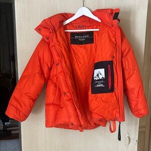 Weekend Max Mara Bold Orange Puffer Down Jacket